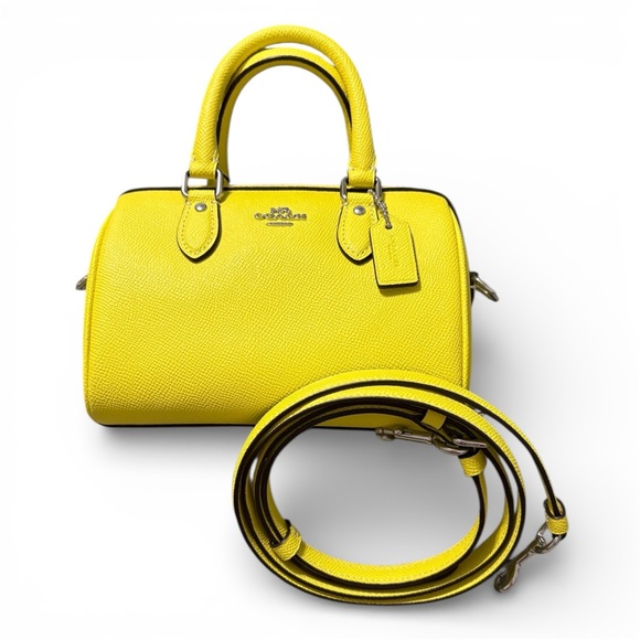 Coach Rowan Neon Yellow bag w/ shoulder strap excellent clean condition like new
